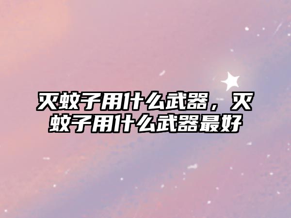 滅蚊子用什么武器，滅蚊子用什么武器最好